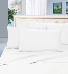 1800 Series Deep Pocket 4Pc Bed Sheet Set White - Picture 1 of 12