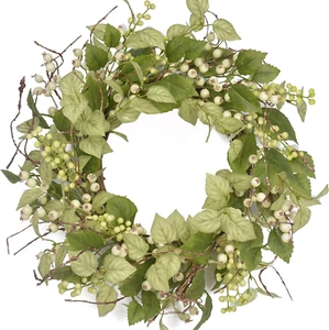 Spring Wreaths for Front Door, 21" Summer Wreath with Artificial Green Leaf and  - Picture 1 of 7