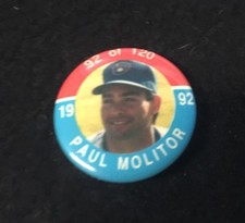 1992 JKA Baseball Star Buttons Paul Molitor
