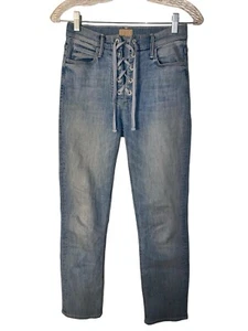 MOTHER The Lace Up Dazzler Light Blue Jeans in Tinge Size 25 - Picture 1 of 9