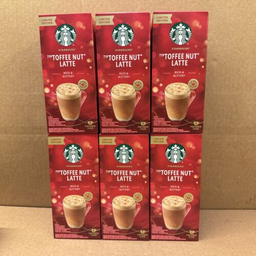 6 x Starbucks Premium Instant Toffee Nut Latte Coffee Drink (6x4 Drinks) - New
