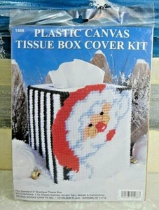 Design Works Crafts Inc KUNSTSTOFF LEINWAND TASCHENTUCHBOX Cover Kit SANTA 1488 NEU - Bild 1 von 4