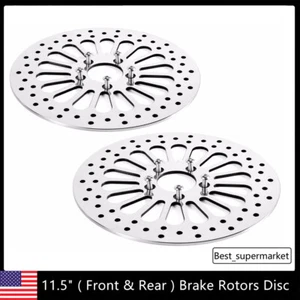 1 Piece Front Rotor and 1 Piece Rear Rotor 11.5'' for Harley Davidson - Picture 1 of 12