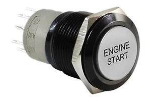 5/8" Start Engine Stainless Steel Push Button Switch w/ Green LED Light 16mm 12V - Picture 1 of 2