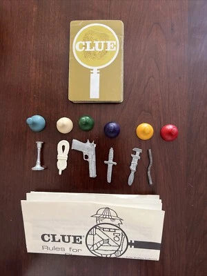 Vintage Clue Board Game 1950s Replacement Cards Tokens Weapons Instructions - Image 1 of 4