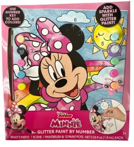 Disney Junior MINNIE Glitzer Malen nach Zahlen - 1 Szene, 1 Pinsel & 10 Farben - Bild 1 von 2