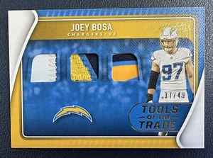 2021 Panini Absolute Tools Of The Trade Joey Bosa Patch Card /49 - Chargers - Bild 1 von 2