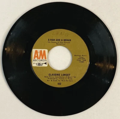 Claudine Longet 45 RPM Record A&M 832 A Man And A Woman/Here There & Everywhere - Image 1 of 2