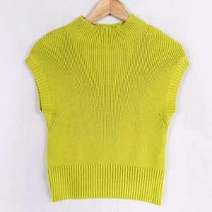 Chaleco Suéter Maeve Anthropologie Amara Cuello Simulado XS PETITE Verde Lima Grueso - Imagen 1 de 7