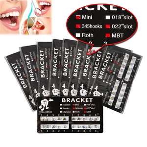 YOKA Dental Ortho Metal Brackets Braces Mini/Standard Roth/MBT 022/018 3/345 H - Picture 1 of 21