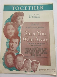 Together by DeSylva Brown Henderson film cover 1944 vintage sheet music - Picture 1 of 6
