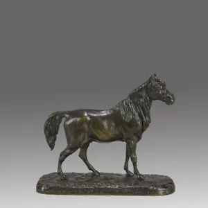 Escultura de bronce animalier de finales del siglo XIX ""Caballo árabe n.o 3" de Pierre Jules - Imagen 1 de 12