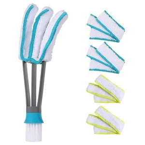 Blind Duster Window Cleaner Duster Brush With 4 Microfiber Sleeves Cleaning Tool - Picture 1 of 7