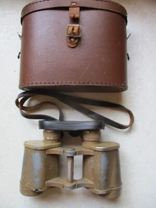 ORIGINAL late war WW2 GERMAN ARMY WSS LUFTWAFFE 6X30 DIENSTGLAS BINOCULARS TAN - Picture 1 of 24