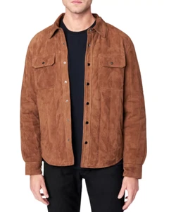 BLANKNYC Mens Suede Shirt Jacket Brown Size M   K207 - Picture 1 of 1