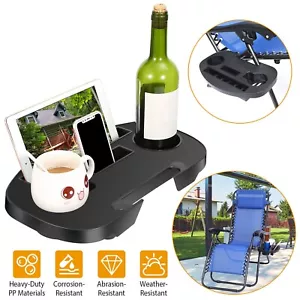 Chair Side Table Cup Holder Chair Tray Clip for Garden Fishing Beach Chair US - Picture 1 of 8
