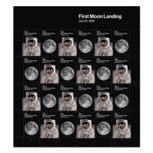 1969: First Moon Landing Sheet of 24 Forever Postage Stamps Scott 5399-5400 - Picture 1 of 1