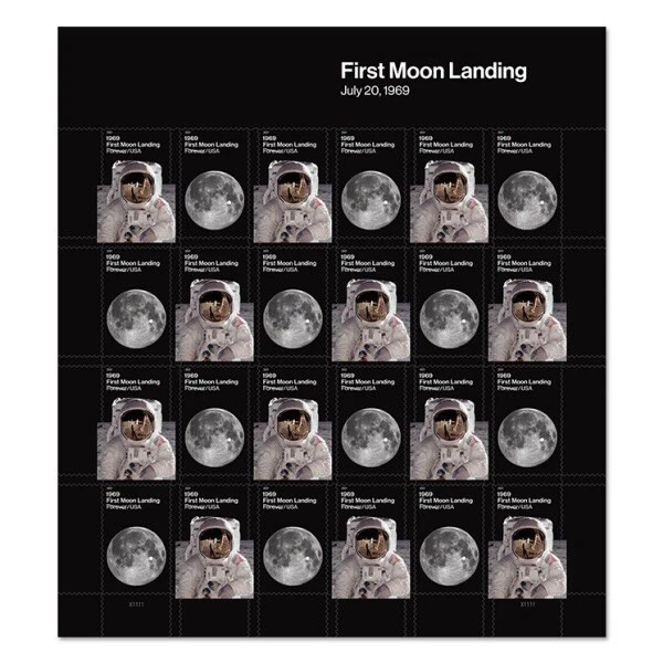 1969: First Moon Landing Sheet of 24 Forever Postage Stamps Scott 5399-5400 - Image 1 of 1