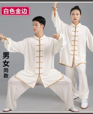 Women Men Martial Arts Uniform Yoga Tai Chi Sets Tang Kung Fu Suit Outfit Thicke - Image 1 of 4
