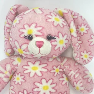 Build-A-Bear Workshop Bunny Rabbit Plush Pink Flower Stuffed Animal Soft BABW - Picture 1 of 5