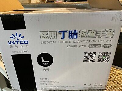 Intco Medical Nitrile Examination Gloves Size Large 300677. 1000pcs • 108.72$