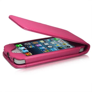 HOT PINK FLIP CREDIT CARD SOFT PU LEATHER CASE COVER APPLE IPHONE 5 5S - Picture 1 of 2