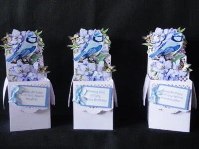 Happy Birthday Pop Up Box Card BLUE TIT Mum, Daughter, Niece, Sister, Aunt - Image 1 of 3