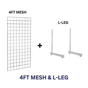 Grid Mesh wall Panel Grid Mesh Hooks Prongs Chrome Accessories - Picture 1 of 13