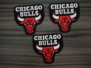 3pcs Logo Sports Chicago Bulls Basketball Patch Iron-on Embroidered Sew on Cloth - Picture 1 of 5
