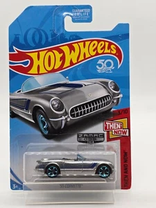 '55 Corvette * ZAMAC Walmart Exclusive * 2018 Hot Wheels *  Then And Now Series - Picture 1 of 8