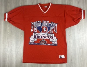 Vintage 1987 Denver Broncos Super Bowl XXII Mesh Jersey Large Logo 7 Made in USA - Picture 1 of 11