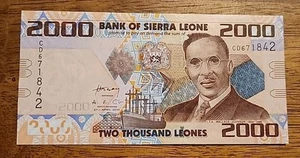 Sierra Leone PK #31a 2000 Leones Uncirculated Banknote - Picture 1 of 2