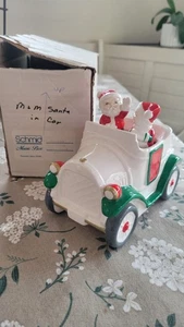 Vintage 1983 Schmid HERE COMES SANTA CLAUS Auto Spieluhr in Box - Bild 1 von 10