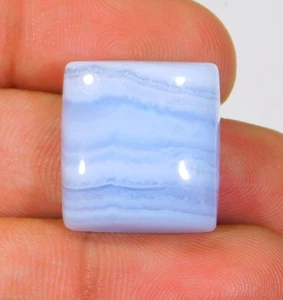 28.CT Natural Blue Lace Agate Radiant Ccabochon Loose Gemstone 21x19x7 MM CL=145 - Picture 1 of 6