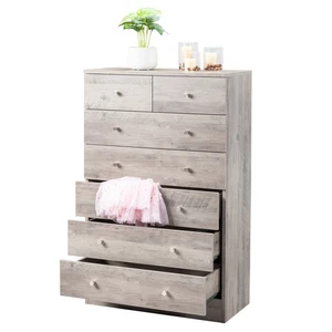 26"L x 13"W x 41"H Tall Dresser 7 Drawer Chest of Drawers Farmhouse Rustic Gray - Picture 1 of 22