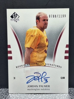 2007 Upper Deck SP Authentic Jordan Palmer Rookie On Card Autograph /1199 WAS - Image 1 of 2
