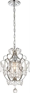 Kirin Pendant Light-Luxury Chrome and Crystal Fixture - Picture 1 of 1