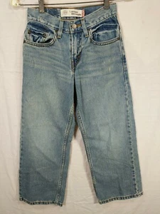 LEVIS'S Boys Light Wash 569 Distressed Loose Fit Straight Leg Jeans size 24x22 - Picture 1 of 11