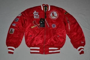 AUTHENTIC ALPHA INDUSTRIES NEW ERA ST MLB LOUIS CARDINALS MA-1 BOMBER JACKET NEW - Picture 1 of 6
