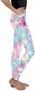 NEW 3D Mermaid GIRLS Leggings, Costume, Dance Cheerleader Play Time Gym (4T-12) - Picture 1 of 11