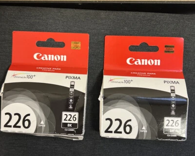 Twin Pack GENUINE Canon CLI226BK Black Ink Tank CLI-226 4546B004 (30) - Image 1 of 3