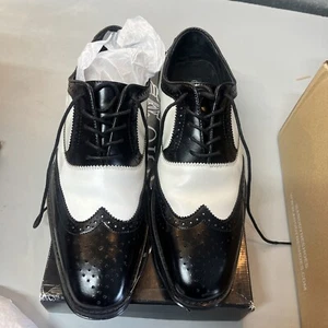 Giorgio Venturi Wingtips Black And White 2522 Size 10M Styled In Italy - Picture 1 of 9