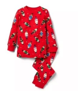 Janie Jack PJ Set Kid 10 Red Matching Set Santa Christmas Pictures Holiday 80s - Picture 1 of 7