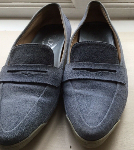 TOD’S Mocassini Tods scamosciati blu pallido taglia 5