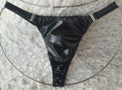 Stripper Lackstring schwarz, beidseitig zum Öffnen, Herrenstring v. Laexa - Bild 1 von 2