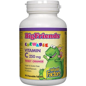 Natural Factors Big Friends Vitamin C 250 mg,Tangy Orange,90 Chewable Tablets - Picture 1 of 4