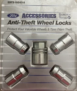 Genuine Ford Wheel Locks - Chrome - Exposed Lugs E9TZ-1A043-A - Picture 1 of 3