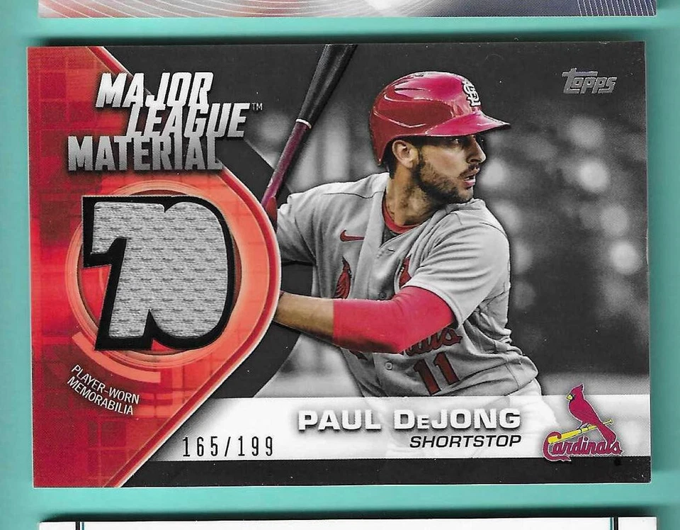 2021 Topps Major League Player Worn Material Relic /199 Paul Dejong #MLM-PD AB - Image 1 of 2