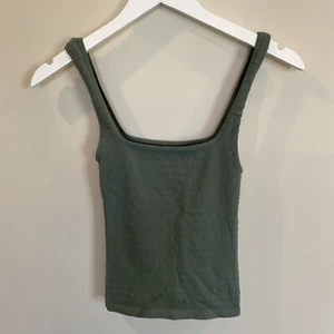 Free People Intimately Tank Top Womens Medium Large Green Ribbed Slight Crop - Afbeelding 1 van 4