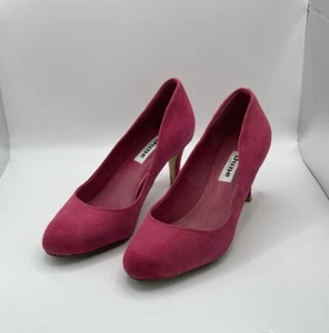 Dune London Women's Pink Suede Slip On Court Shoes Heels Ladies Size UK 4 EU 37 - Picture 1 of 12